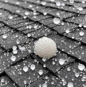 Hail ball on a roof in Sullivan Indiana.